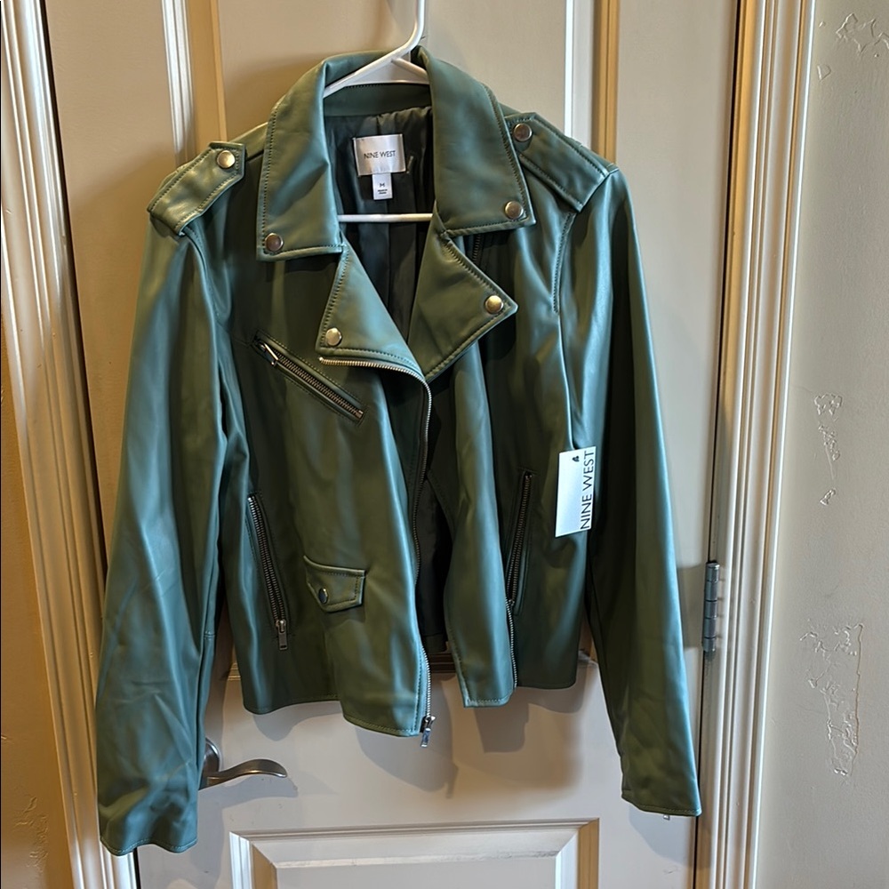Mint Green Faux Leather Jacket